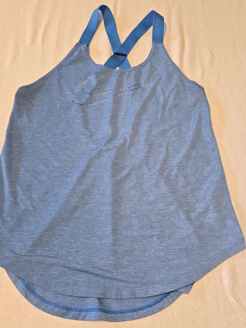 Blue Nike Dri-Fit Women's Sleeveless Athleisure Wear‎ Strappy Tank Top